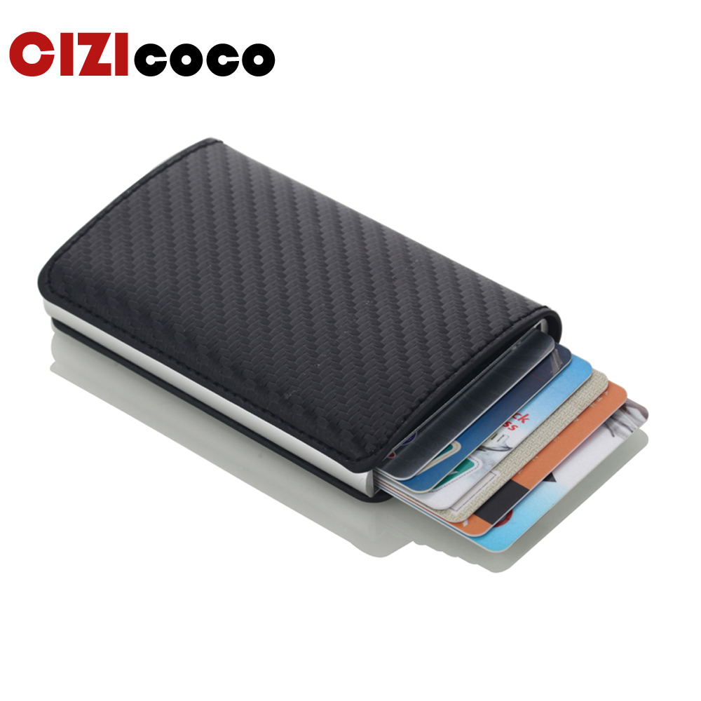 Automatic RFID Card Holder Men Credit Card Holders Business ID Card Case Aluminium Bank Card Wallets