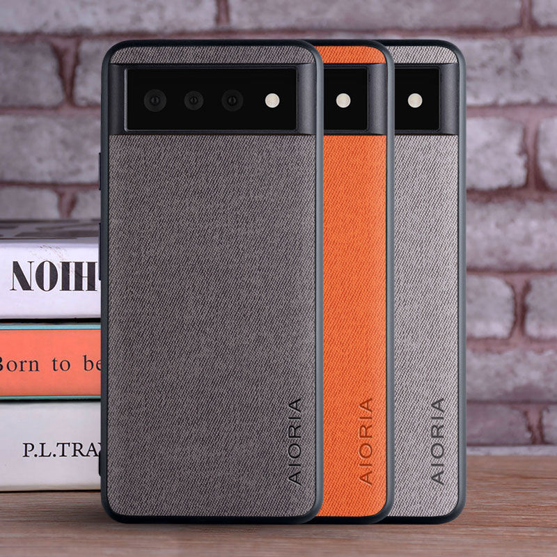 Case voor Google Pixel 6 Pro 6A coque Luxe textiel Lederen huid zachte TPU harde telefoon cover voor google pixel 6 case