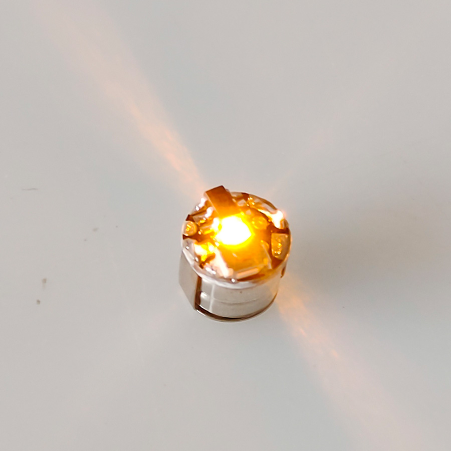 3 st mini led-lampa med touch-funktion, modellljusleksaker för gör-det-själv-modellbygge av robotar/bilar med batterier: Gul