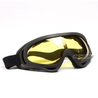 Gafas de moto con visión nocturna amarilla, lentes protectoras para esquí, Retro, Motocross, Snowboard, moto de nieve, Dirt Bike, ATV: Yellow Lenses