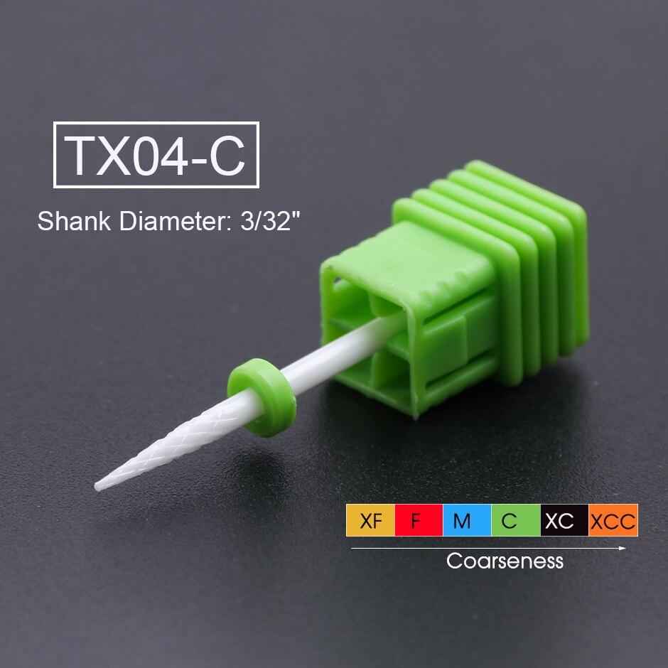 1pcs Small Round Remover Cutter for Manicure Dead Skin Nail Drill Ceramic Clean Bits Burr Pedicure Electric Nail File CHTX01-14: TX04-C