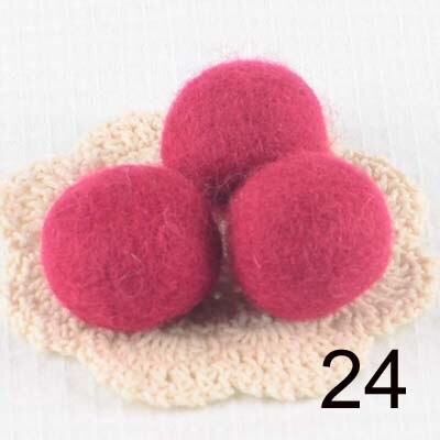 Boules de feutre 100% laine, 50 pièces/lot, 3cm, pompons colorés, matériel artisanal, boules de laine, décoration de salle de noël pour la maison: 24 wine red