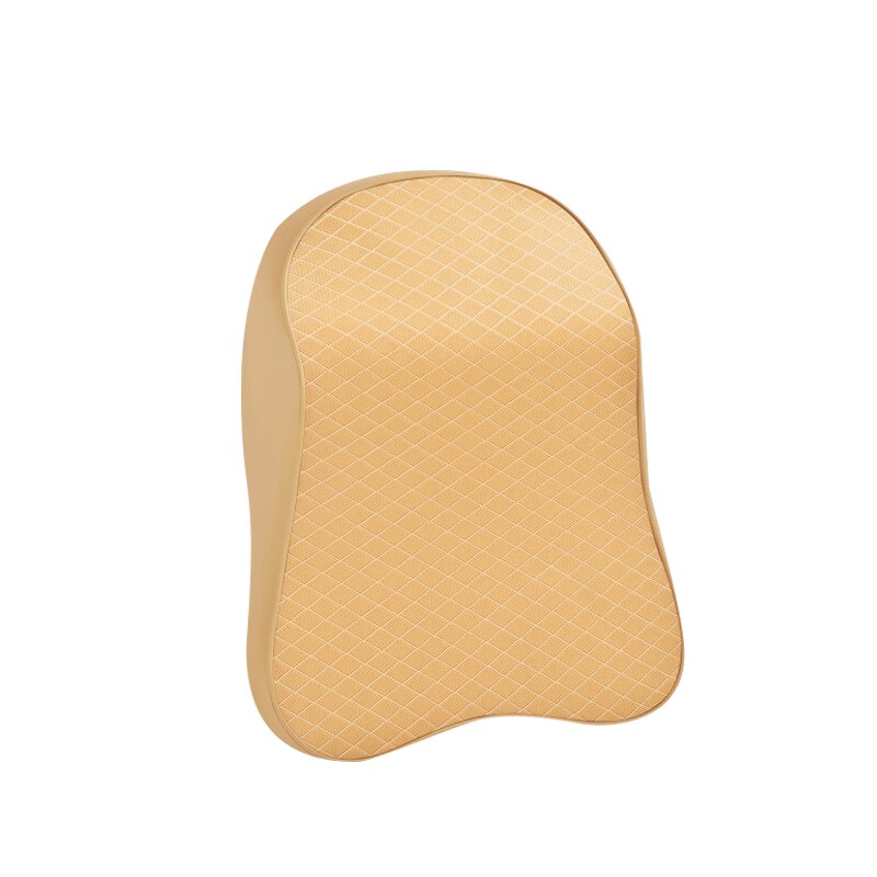 ! Mousse à mémoire de forme mignon siège de voiture appui-tête oreiller solide pour le cou reste taille dos soutien coussin ensemble oreillers voiture accessoires: S Beige