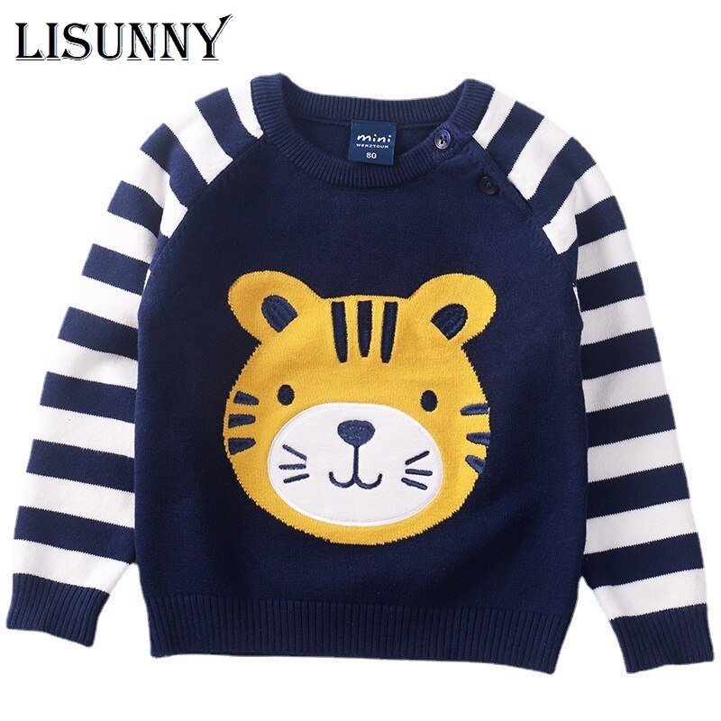 Kinderen Trui Jongens Trui Herfst Winter Kinderkleding Cartoon Tijger Mode Katoen Streep Baby Trui