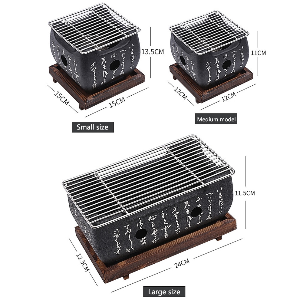Charcoal Grill Outdoor Picnic Garden Party Terrace BBQ Beach Grill Grill Plate Portable Grill Tool Accessorie Reusable Grill Box