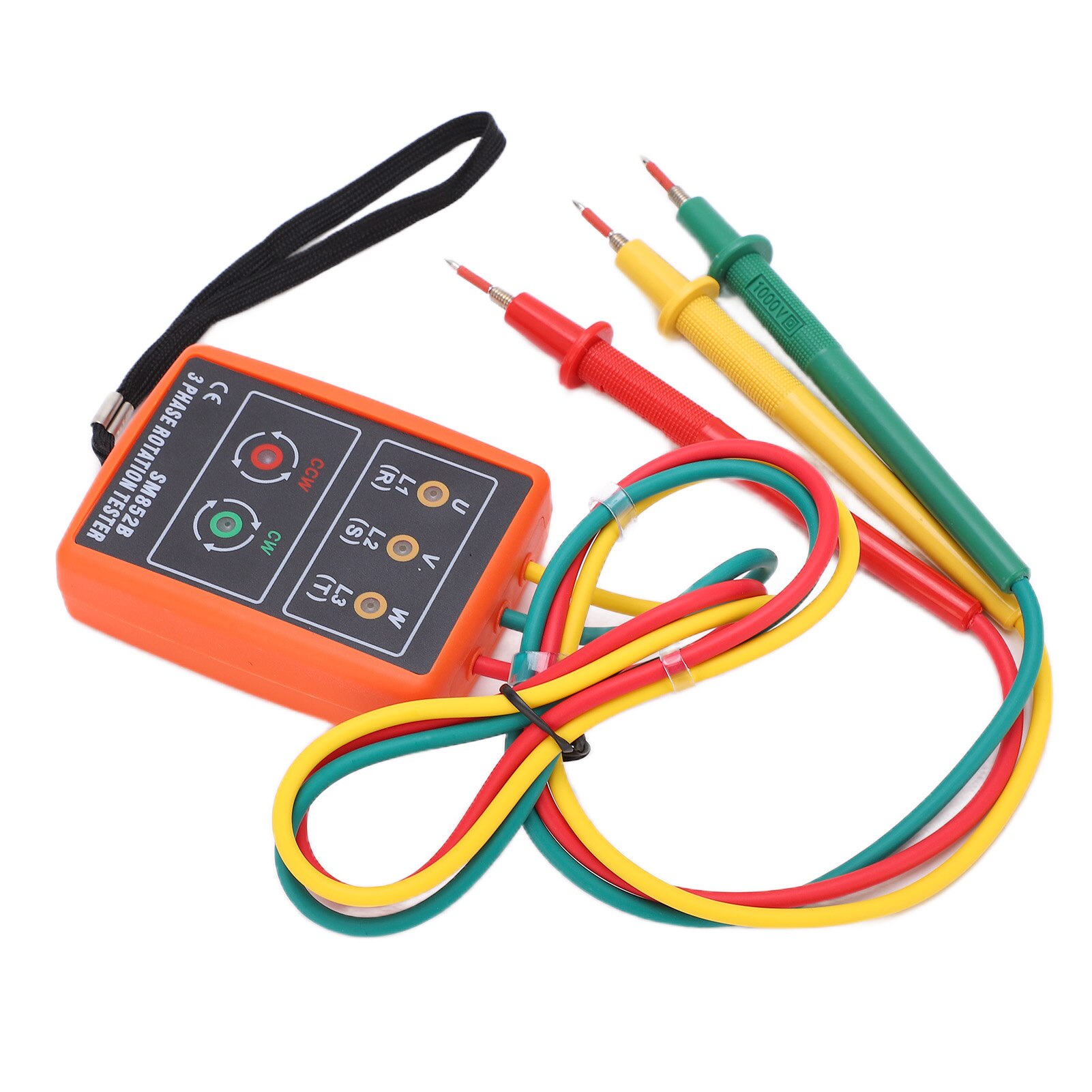 SP8030/SM852B 3 Phase Sequence Rotation Meter Compact Handheld Battery Free Industrial Phase Rotation Tester