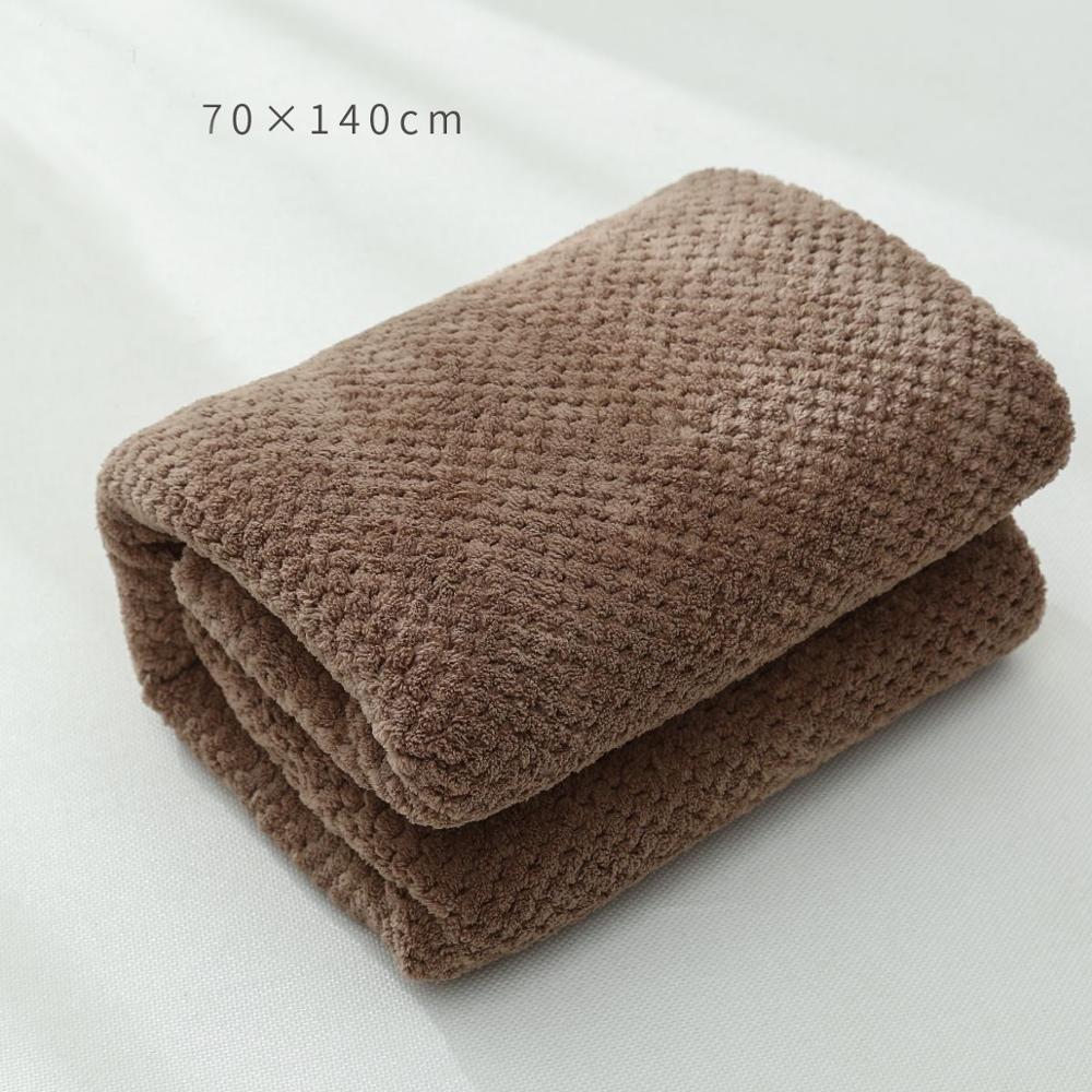 Absorberende badehåndklæder mikrofiber stort håndklædesæt 70 x 140cm tykke bløde bruser svømning spa sports rejsehåndklæder: Brunt håndklæde