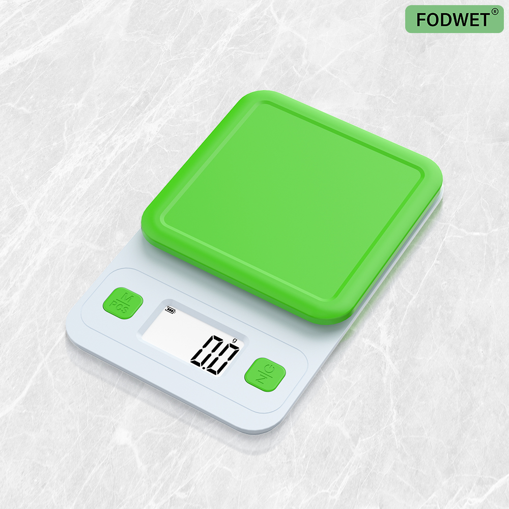 FODWET Mint Green Kitchen Scale 0.1g Precision Digital Scale, LCD Display Non-Slip Base for Baking Cooking Home Use