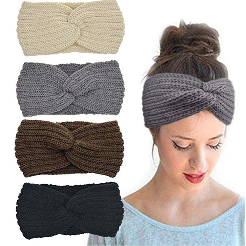 Winter Knit Hoofdbanden Chunky Headwrap Voor Vrouwen Meisjes Haak Tulband Gebreide Oor Warmer Hoofd Wrap Haarband Haarband Accessoires