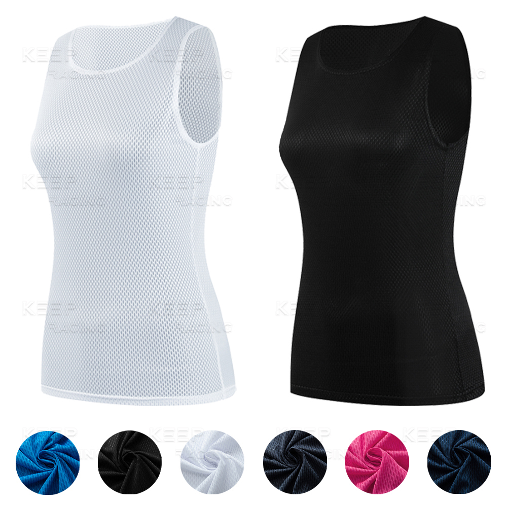 Camiseta de ciclismo con capas Base para mujer, chaleco azul de secado rápido, camiseta interior rosa transpirable, chaleco elástico, camisetas para bicicleta de carretera