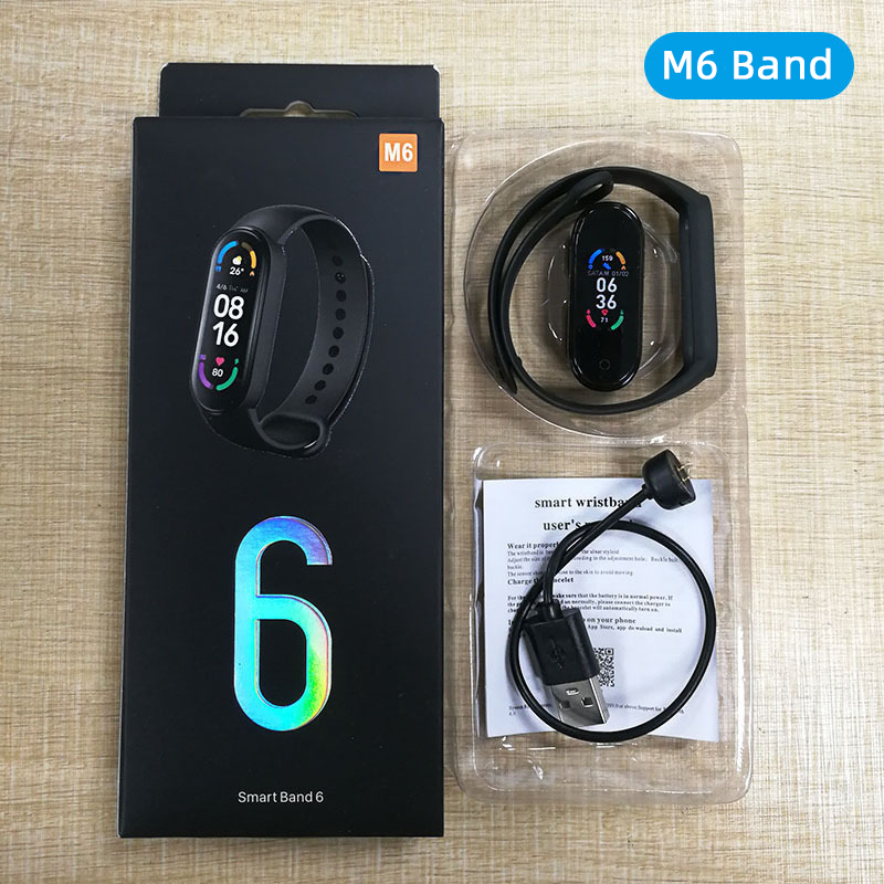 For Xiaomi Samsung M6 Smart Band Global Version My Band 6 Fitness Tracker Blood Pressure Smartband Sports Bracelet PK Band 6