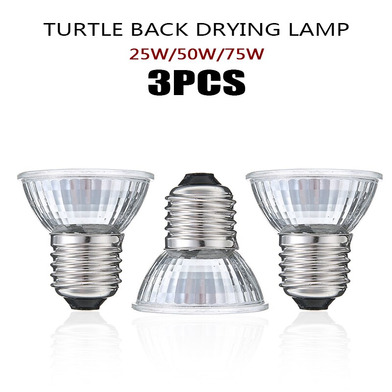 3Pcs 25/50/75W Reptiel Schildpad Warmtelamp Uva Uvb Heat Emitter Lamp Licht Voor schildpad Reptiel Broedmachine