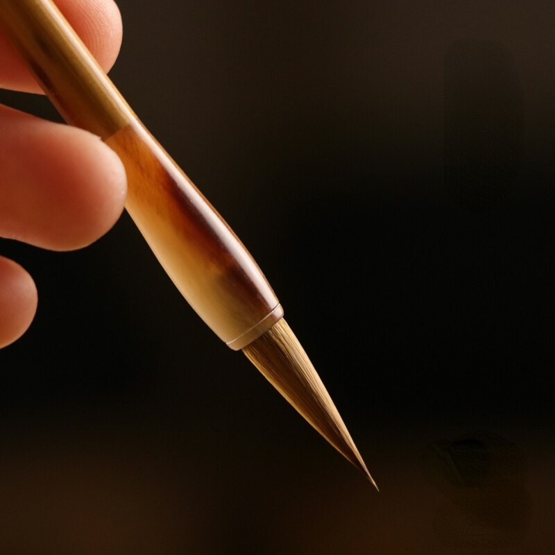 Small Regular Script Calligraphy Brush Weasel Hair Brush Caligrafia Pen for Chinese Meticulous Painting Fine Line Copy Scripture