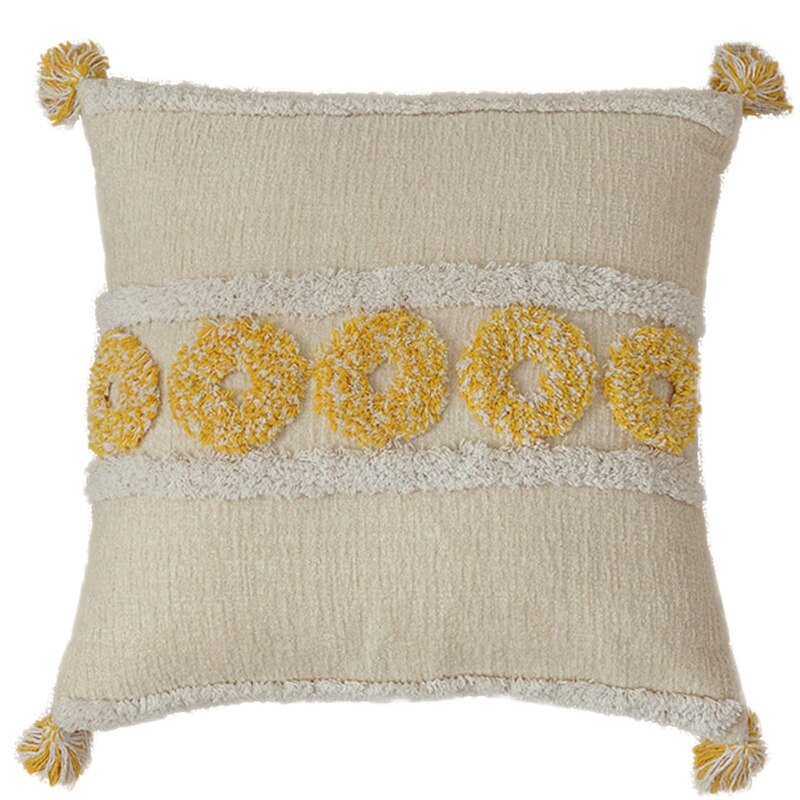 Tribal Boho ethnique tufté jeter taie d'oreiller tissé rayures glands housse de coussin: Black