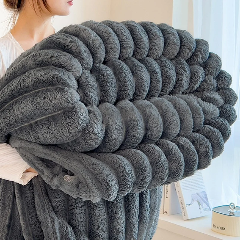 Luksuriøst tykt tæppe i topklasse til varm vinter, blødt sengetæppe, sofa, lur, sovetæppe, på værelset: 120 x 200cm / Blå