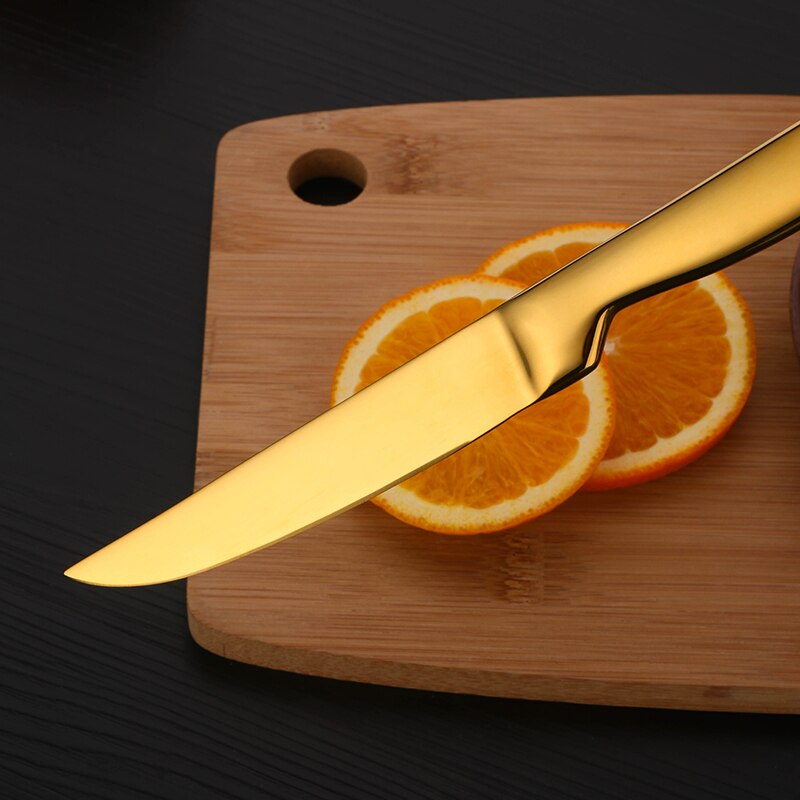 4 stk rustfritt stål regnbue frukt kniv skarpe bord kniver sett restaurant bestikk middag kniv gull kniver servise sett