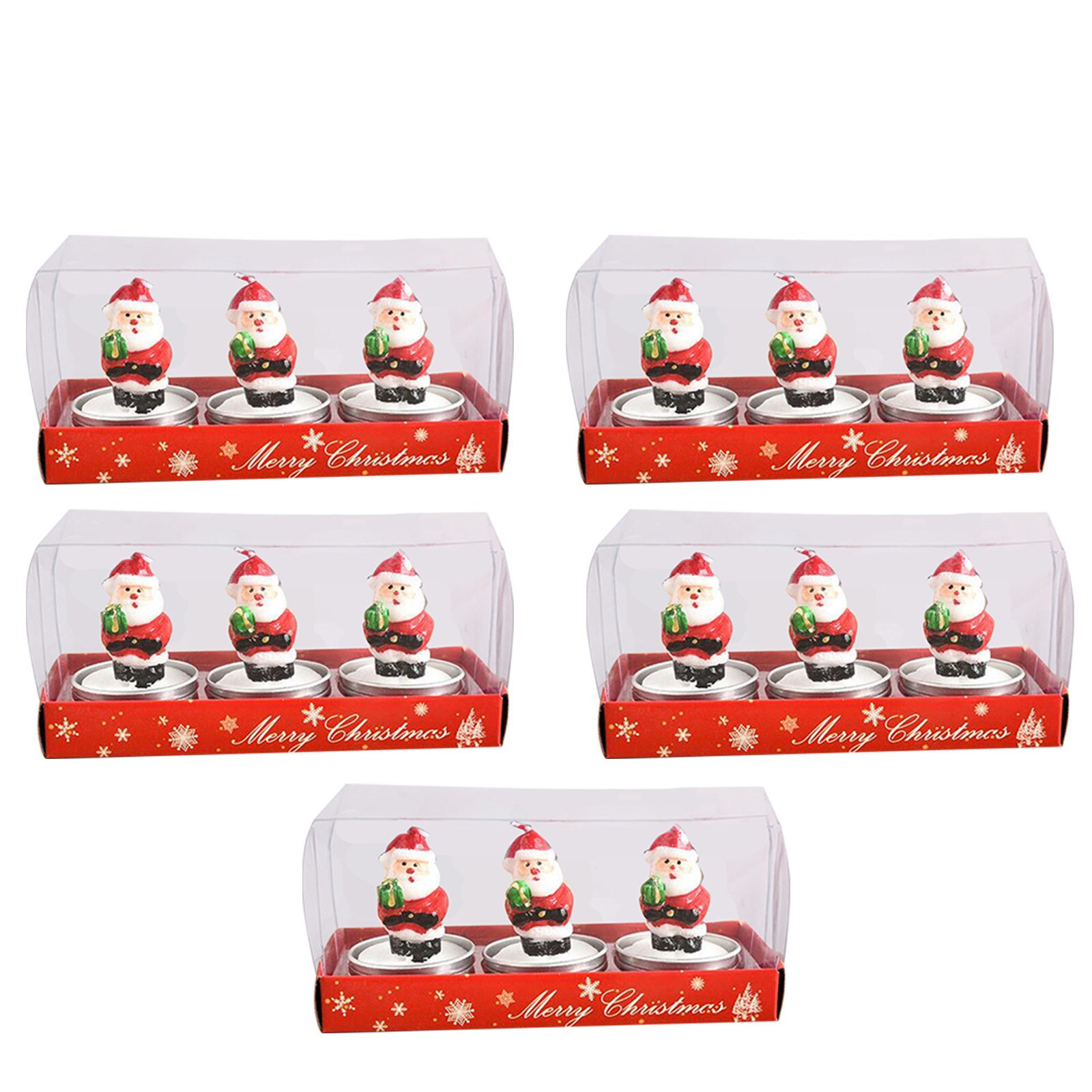 15 pièces noël peint bougies père noël dessin animé bougies noël bougie peint décoration bougie nouvel an décor: G