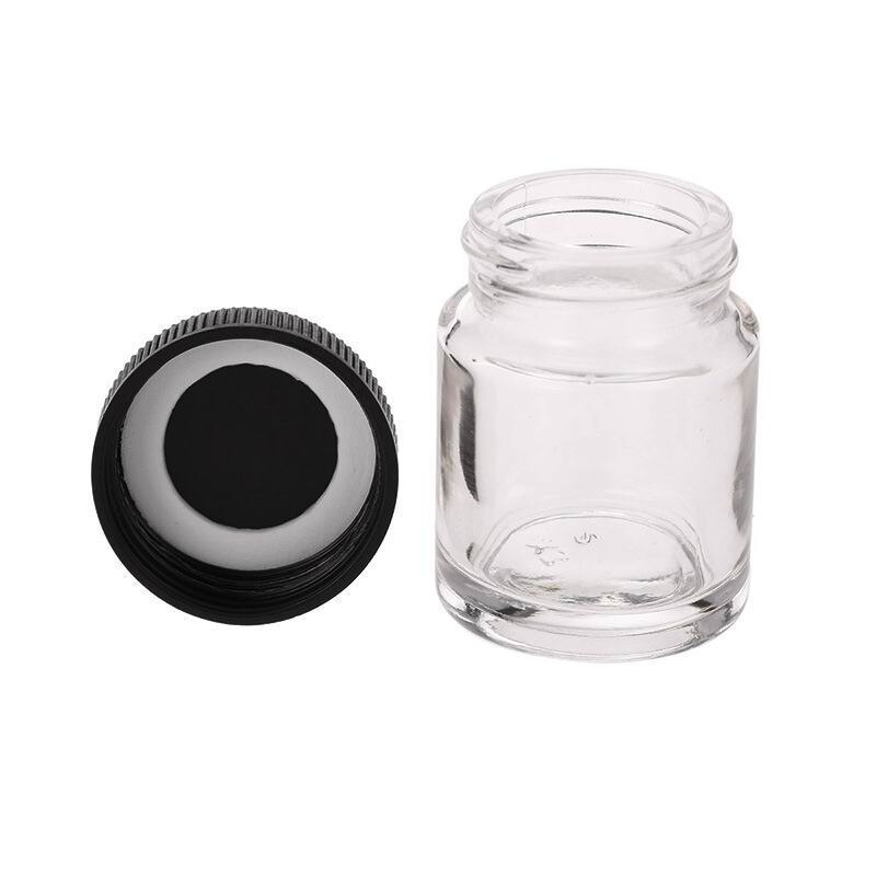 10 Stks/set Lege 22cc Glazen Pot Flessen Met Plastic Deksels Vervanging Potten Opslag Verf Flessen Airbrush Deksel Adapter Assemblages