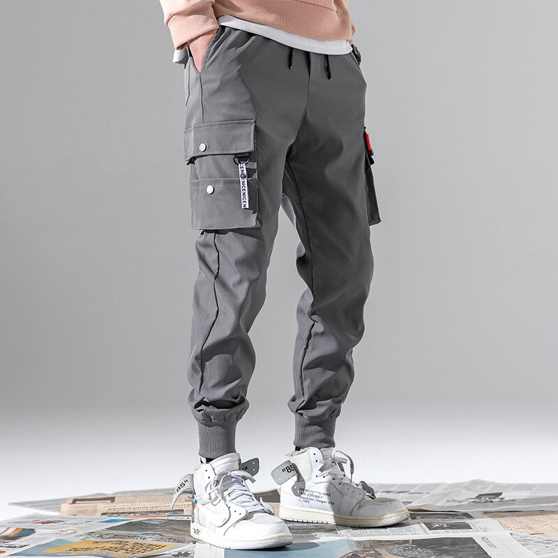 Hip-hop drenge overalls med flere lommer til mænd japansk streetwear haremsbukser punk fritidsbukser sportstøj mænds dansebukser