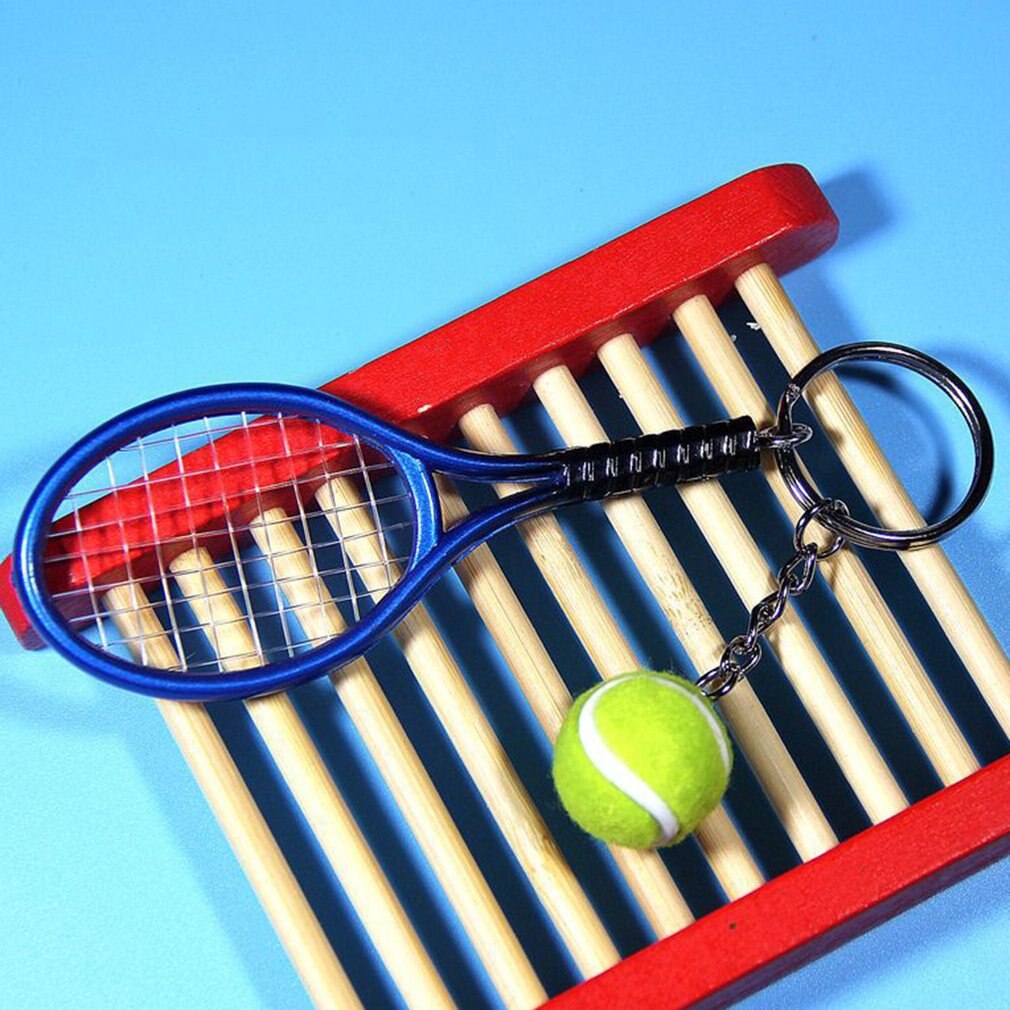 Mini Tennisracket Hanger Sleutelhanger Sleutelhanger Key Chain Ring Finder Holer Accessoires Fiets Sleutelhanger Novelty: Blauw