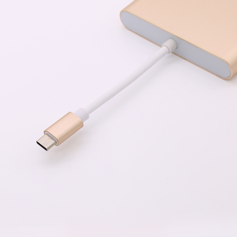 LYBALL USB C 3,1 Typ-C zu VGA USB 3.0 USB Typ C PD Hub Weibliche Adapter für Neue Macbook 12 zoll Chromebook Pixel Lumia 950XL
