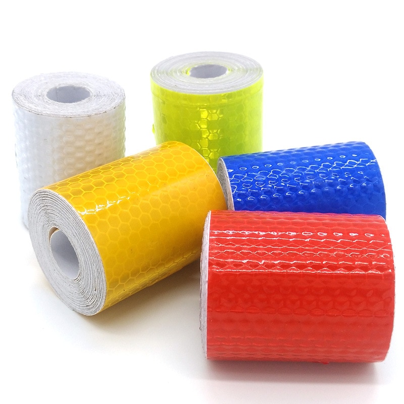 5cm*3m Traffic Safety Reflective Tape Warning Tape Film Reflective Material Strip Adhesive White Red Golden Blue Yellow Green: Default Title