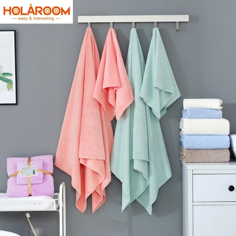 1 einstellen Luxus Super Weiche Handtuch einstellen Hohe saugfähig Schlecht Handtuch + Gesicht Handtücher Solide Farbe Schlecht Handtücher für Erwachsene korallen Vlies