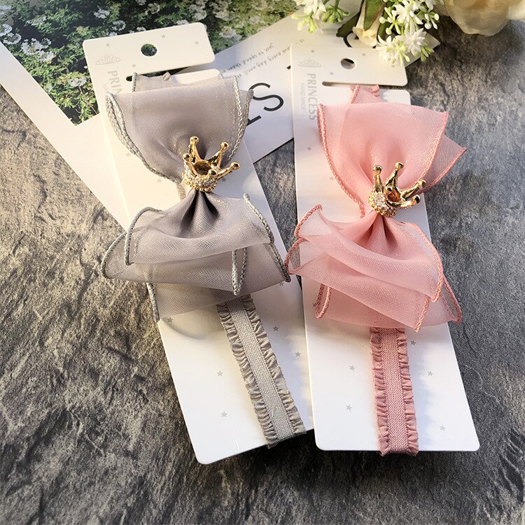 Bebê meninas bowknot coroa bandana laço elástico princesa faixa de cabelo moda novo estilo crianças acessórios para o cabelo