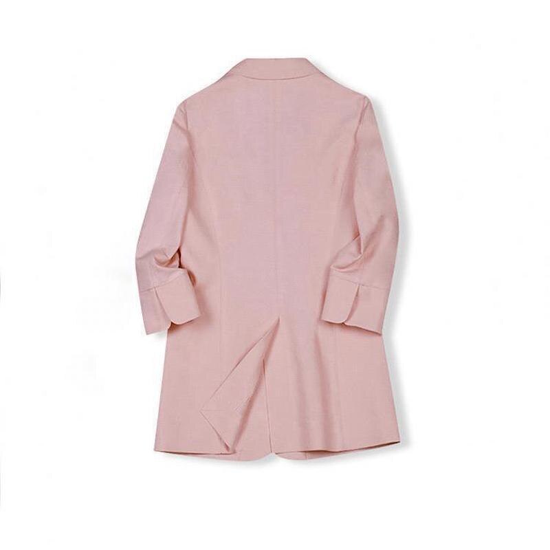 Chaqueta pequeña rosa para mujer, traje fino de manga 3/4, estilo, verano,