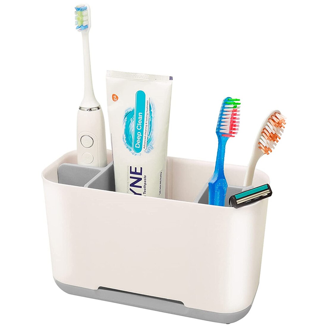 Multifunctional 3 Slot Electric Toothbrush Holder Toothpaste Storage Large Capacity Toothbrush Holder Bathroom Accessories