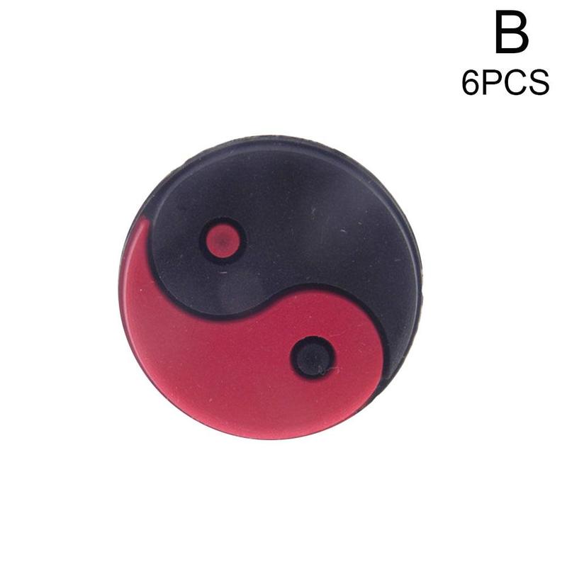 6pcs/lot Tennis Racket Shock Absorber Tennis Racket Tennis Vibration Pvc Silicone Damper Anti-vibration Shock Racket Absorb U9f6: Red