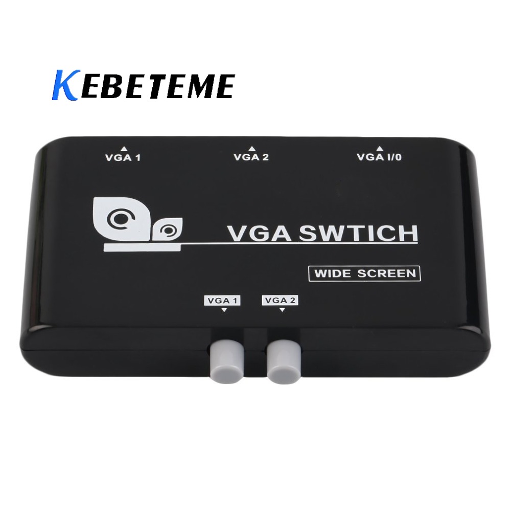 Kebidumei 2 In 1 Out Vga/Svga Manual Sharing Keuzeschakelaar Switcher Box Mini 2 Port Vga Selector Box voor Lcd Pc