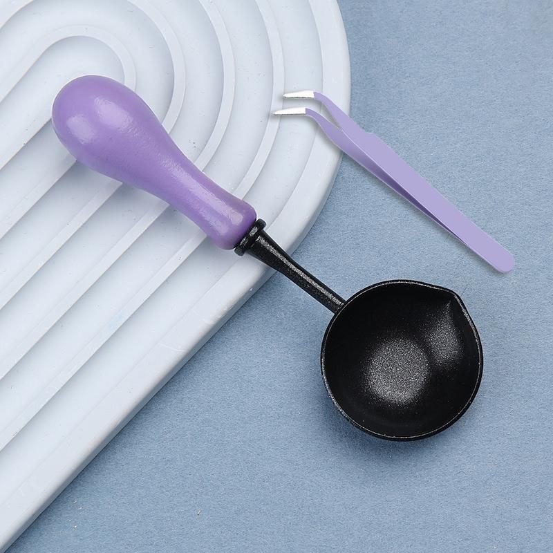 Hoogwaardige Lakzegel Non Stick Lepel Zegellak Lepel Stempelzegel Verwarming Lak Wax Tool Anti Stick schoon te maken: Donkergrijs