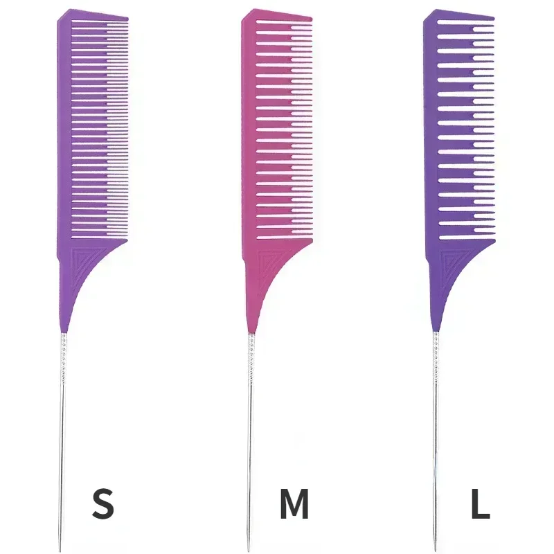 3 Pack Hair Styling Comb Tail Comb Set Dyeing Partition Highlight Braid Cutting Comb Tip Tail Hair Accessories Combs: GRAY