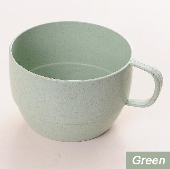 Office Coffee Cup Eco-friendly Mouthwash Cups Wheat Straw kitchen Accessories Milk Tea Cup: Green / 5 pc