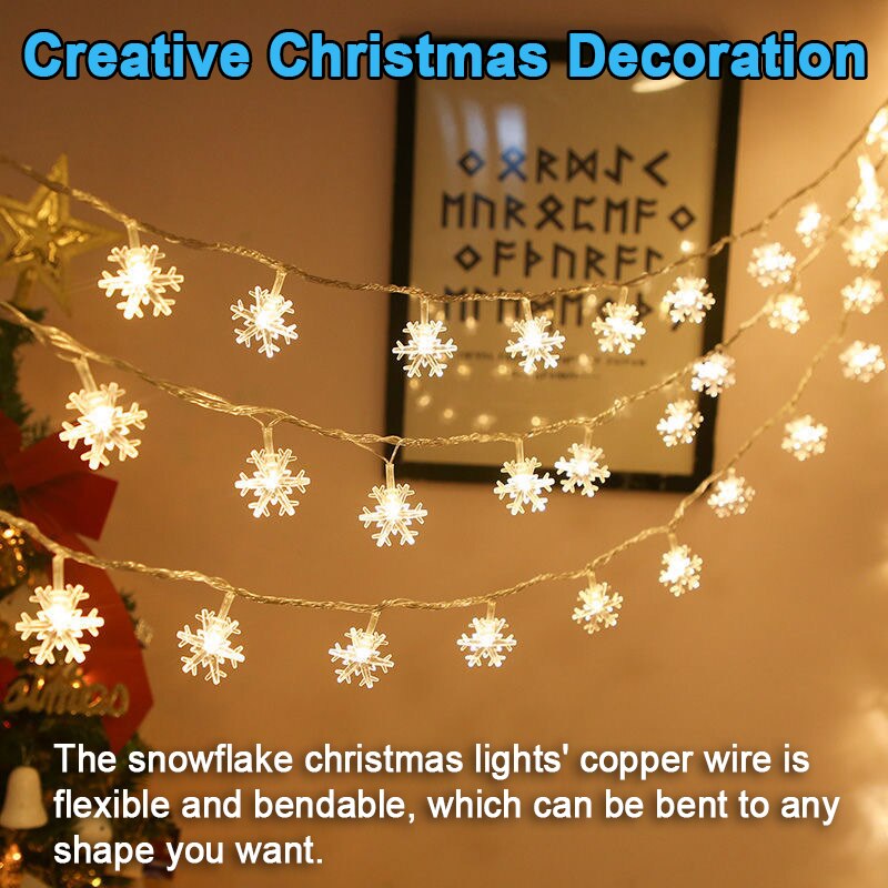 Fairy Christmas Lights Festoon Led Garland Curtain String Lights Tree Indoor Outdoor Decoration Battery Operated Street Decor