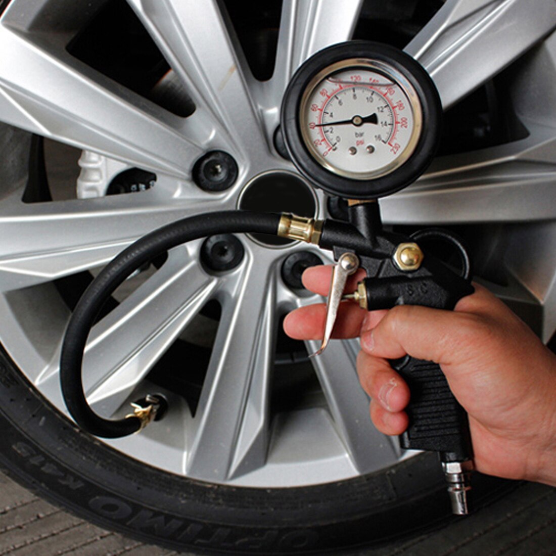 Digital Car Tire Air Pressure Inflator Gauge LCD Display LED Backlight Vehicle Tester Inflation Monitoring For Car/ Auto Repair