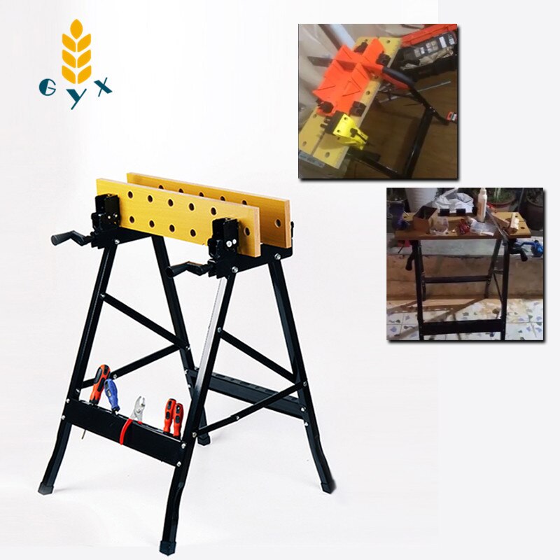 Établi de menuiserie multifonctionnel pliable et inversé, table de travail du bois, scie de table portable, outils de décoration