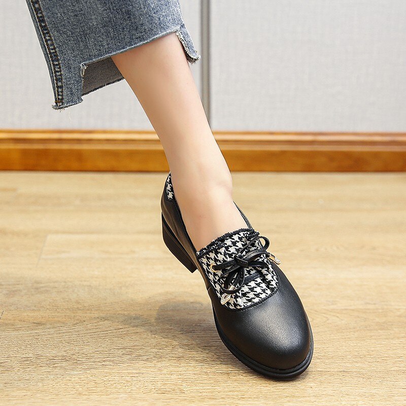 Enkele Schoenen Vrouwen En Najaar 3Cm Hoge Hakken Dikke Hakken Vrouwen Schoenen Populaire Schoenen casual Schoenen