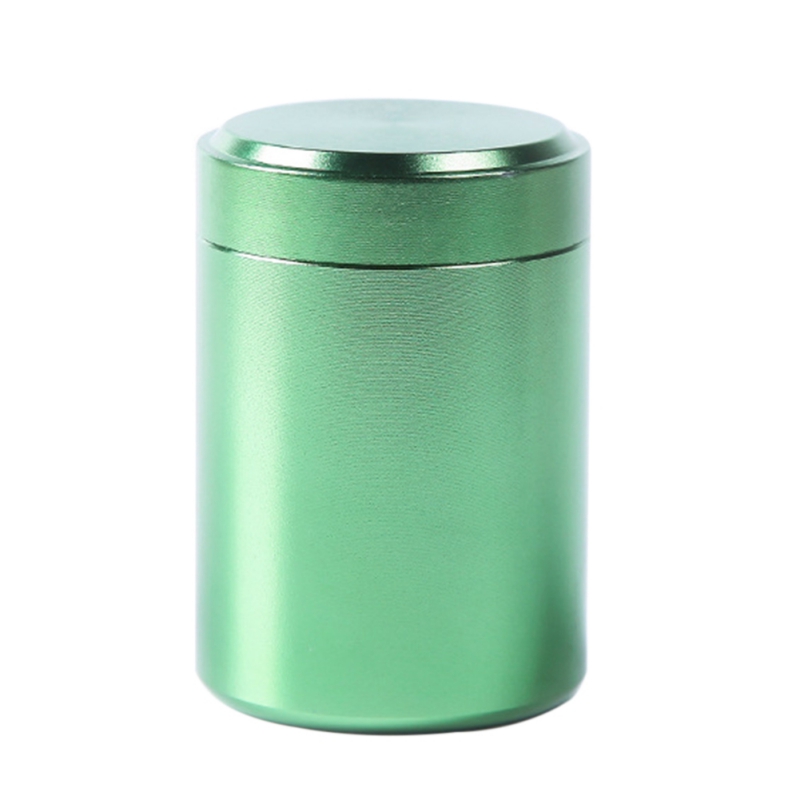 1pcs Small Metal Aluminum Sealed Cans Portable Travel Tea Caddy Airtight Smell Proof Container Stash Jar: Green