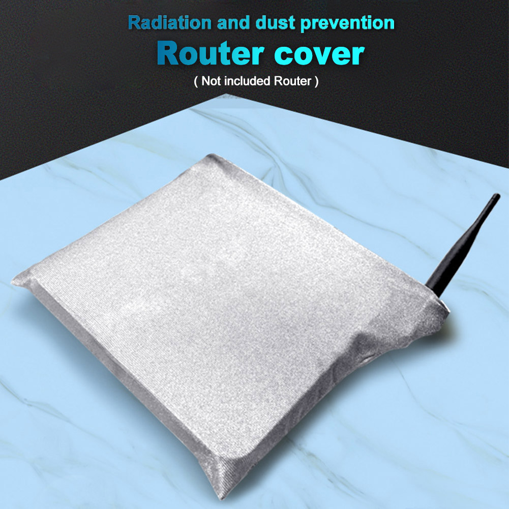 RF Blocking Wireless Router Cover Pouch Dustproof WIFI Practical Silver Fiber Safe EMF Shielding Washable Radiation Protection