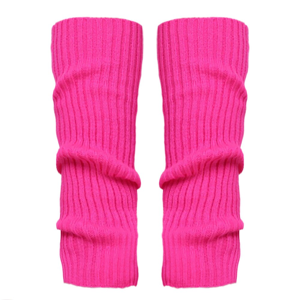 Lolita japonesa-Calentadores de piernas para niña, Bola de lana tejida, cubierta para pies, calentador de piernas, calcetines, Otoño e Invierno: Hot Pink