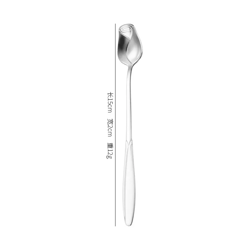 Long Handled Teaspoons Stainless Steel Coffee Spoon Ice Cream Dessert Tea Stirring Spoon for Picnic Kitchen Tableware Bar Tools: Orange