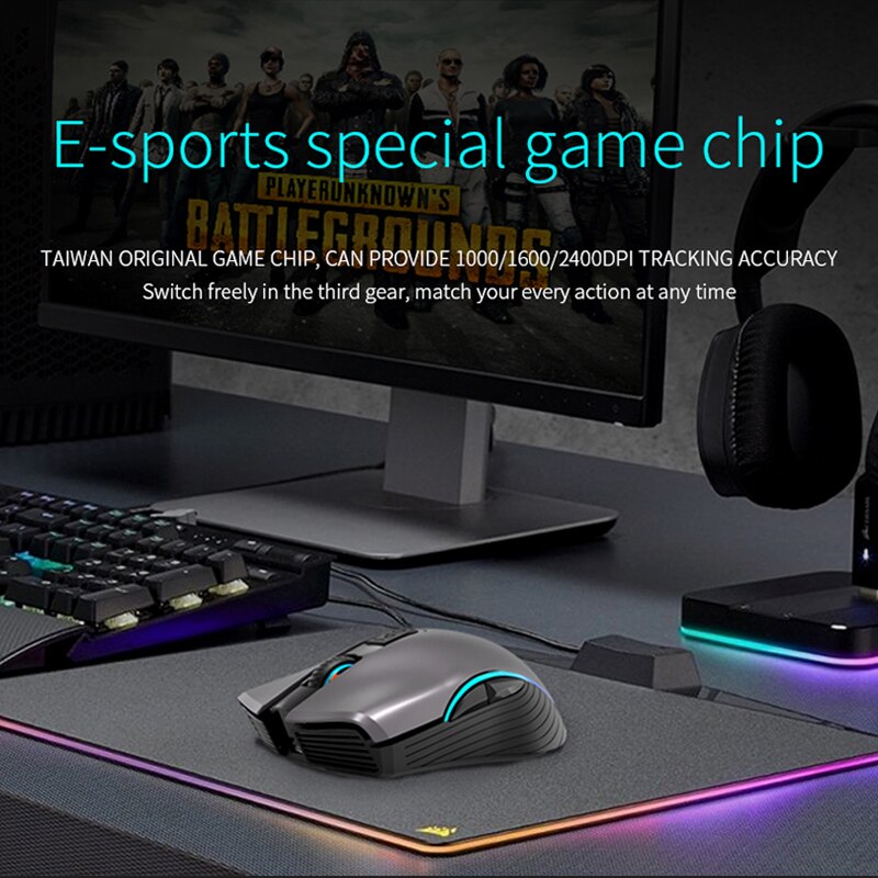 Wireless High Gaming Mouse bluetooth 2400 DPI ESports RGB Lighting Recharge Dual Mode Mouse 2.4G Mice for Macbook ASUS DELL HP