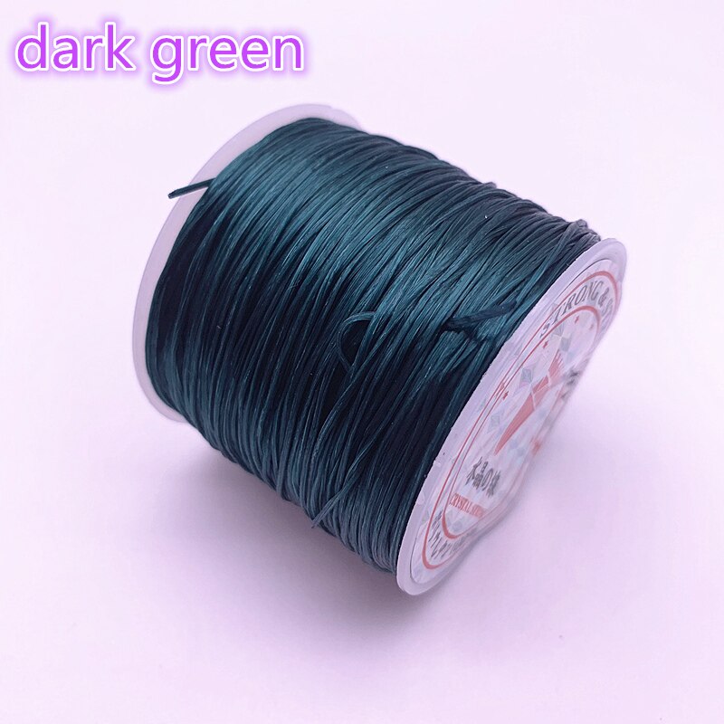 50M/Roll Colorful Flexible Elastic Crystal Line Rope Cord For Jewelry Making Beading Bracelet Wire Fishing Thread Rope: dark green