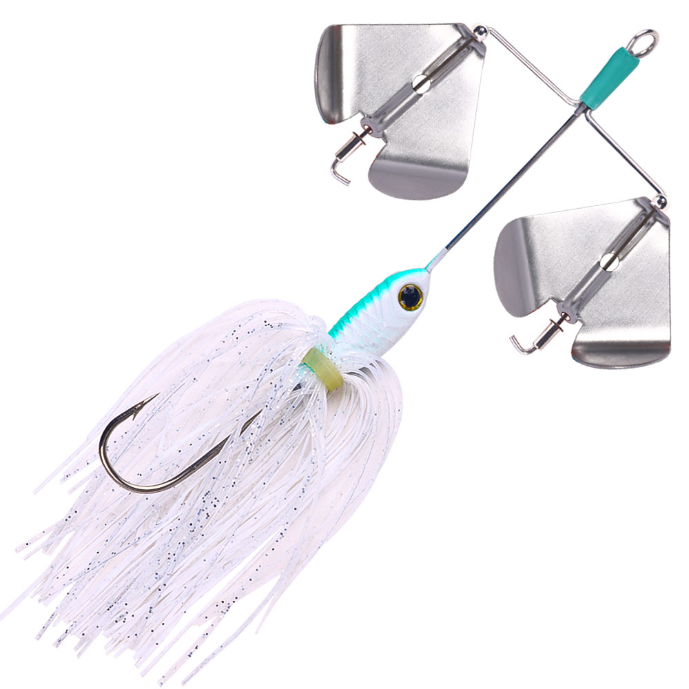 Señuelo de pesca giratorio con cola de lubina, cebo giratorio, Buzzbait, 13,5 cm, 21,5g, plantilla de natación, emisión de alta vibración, Spinnerbait de hoja de alzal: Burlywood