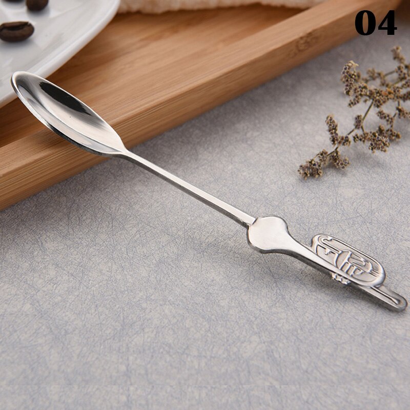 Cuchara creativa de acero inoxidable con forma de instrumento Musical, cuchara con mango de símbolo Musical, utensilios para beber café, vajilla: 04