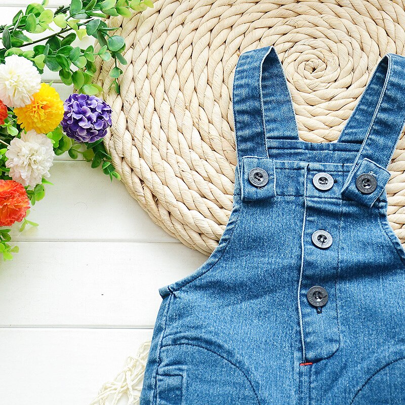 Ienens meninas meninos calças compridas denim macacão da criança dungarees crianças bebê menino calças de brim macacão roupas playsuit