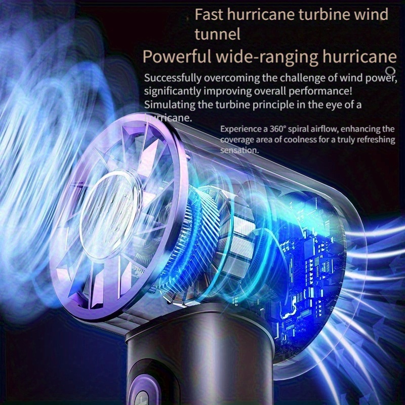 Portable Handheld Turbo Fan 100 Wind Speeds Adjustable Mini Personal Fan Battery Operated Electric Eyelash Fan