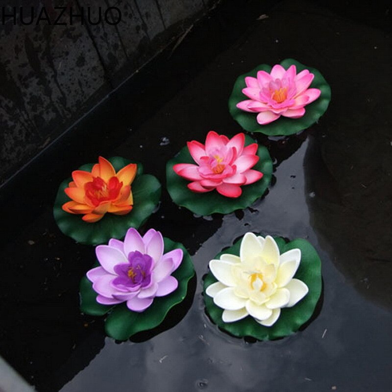Wedding Decoration Artificial Flowers Floating Lotus Ornament for Aquarium Fish Tank Pond Water Lotus Home Swim Pool Decor